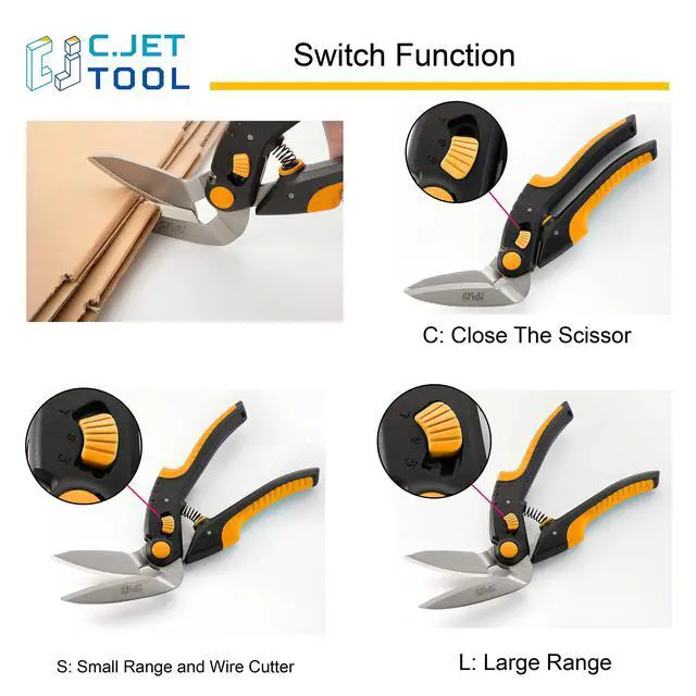 Alt view image 6 of 7 - 10" Heavy Duty Scissors - Carpet Cutter, Industrial Multipurpose Tool for Cardboard, Leather, Pruning, Gardening - Professional Soft Grip Stainless Steel (Orange)