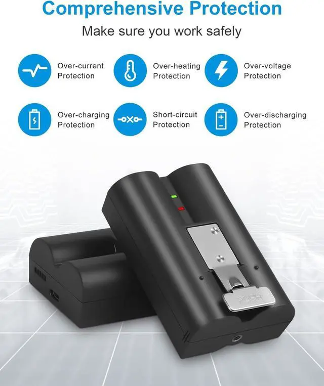 Alt view image 4 of 7 - 2Pack Replacement for Ring Battery Compatible with Ring-Doorbell-Camera 2/3/4/3plus, Stick Up Camera (2nd and 3rd Gen), Also for Spotlight Cam and Peephole Cam, Rechargeable 3.65V 6040mAh Battery