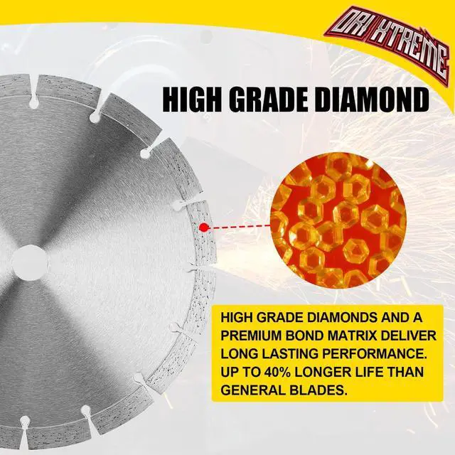 Alt view image 5 of 6 - 14 Inch Diamond Saw Blade, Turbo General Purpose Segmented Blade | Dry/Wet Cutting Concrete, Reinforced Concrete, Masonry, Brick, Block, 1"-20mm Arbor