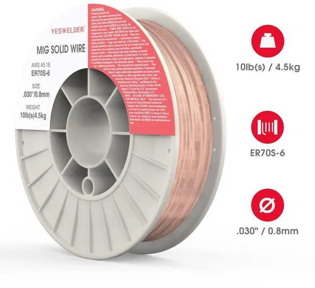 Alt view image 7 of 7 - MIG Welding Wire, ER70S-6 Solid Carbon Steel | 0.030 in, 10 lb spool with high feedability, smooth, consistent wire handling
