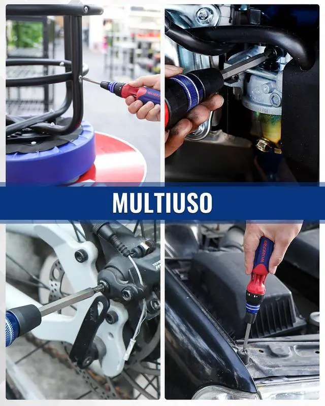 Alt view image 7 of 7 - 12-in-1 Ratcheting Multi-Bit Screwdriver Set | Quick-load Mechanism Screwdriver with Double End Bits in Handle