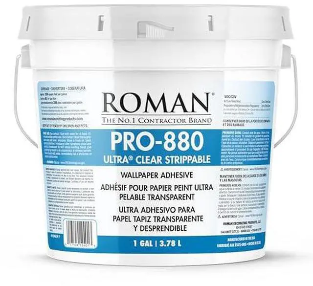 Alt view image 2 of 7 - PRO-880 Wallpaper Adhesive, Ultra Clear Strippable - 1-Gallon | For Most Types and Weights of Wallcoverings