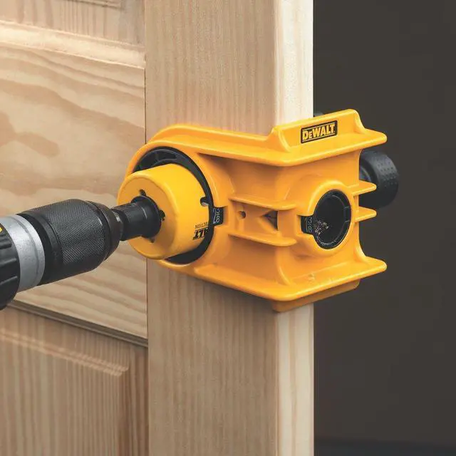 Alt view image 5 of 7 - Door Lock Installation Kit, C Clamp Design Hole Saw Kit For Metal or Wood Doors, 2 Adjustable Bushings, Easy Installation, Height Alignment (D180004)