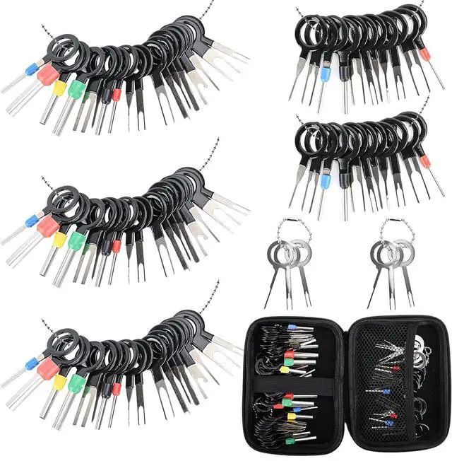 Main image of Terminal Pin Removal Tool Kit 82 Pcs Depinning Electrical Connector Pin Extractor Tool Set Wire Terminal Release for Automotive Car Household Devices - Black