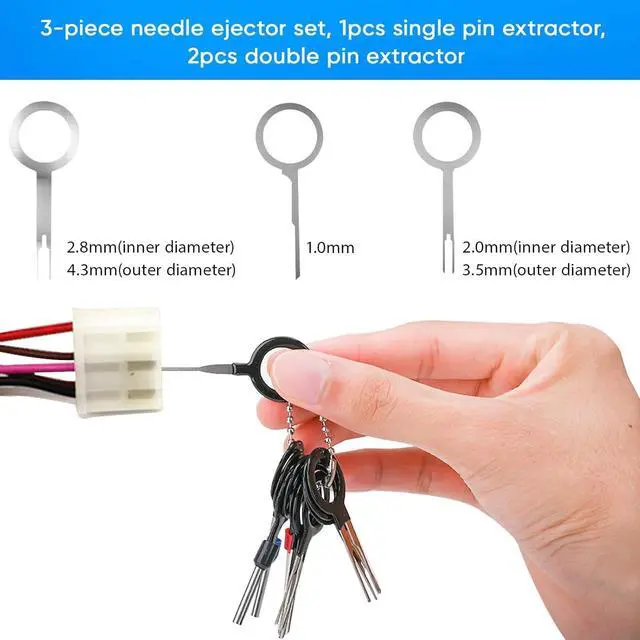 Alt view image 4 of 7 - Terminal Pin Removal Tool Kit 82 Pcs Depinning Electrical Connector Pin Extractor Tool Set Wire Terminal Release for Automotive Car Household Devices - Black