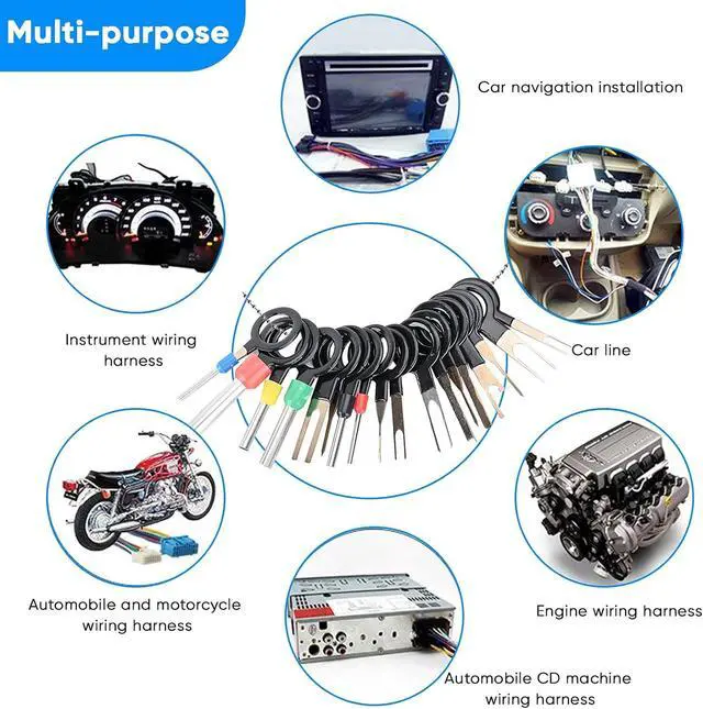 Alt view image 7 of 7 - Terminal Pin Removal Tool Kit 82 Pcs Depinning Electrical Connector Pin Extractor Tool Set Wire Terminal Release for Automotive Car Household Devices - Black