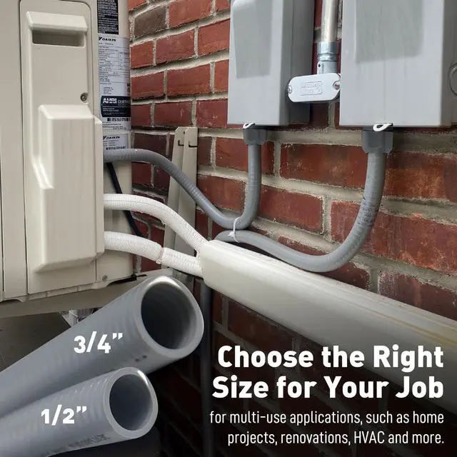 Alt view image 6 of 7 - Power Whip Assembly, 1/2-Inch x 6 Ft Nonmetallic Liquid Tight Flexible Electrical Conduit and 10 Gauge Wire Single Phase Preassembled A/C Hook-up Whip Kit, 1/2"