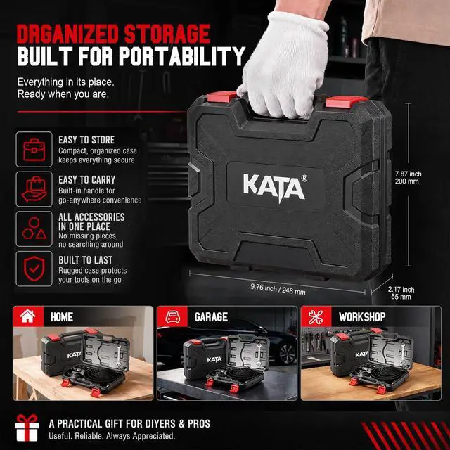 Alt view image 5 of 7 - 25 Piece Hole Saw Kit with 3/4"-6" for Wood, Drywall, PVC and Plastic | Carbon Steel Hole Saw Set, Wrench, Mandrels, Drill Bits, Installation Plate, Hex Key and Case for DIY Holes in Soft Materials