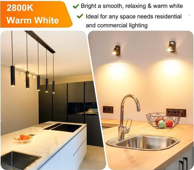 Alt view image 3 of 7 - Halogen GU10 Bulb Dimmable 50W 2800K Warm White for Candle Warmer | GU10+C 6PCS, High Output 500LM, Glass Cover, NO Flicker, Long Lasting, MR16 for Track Lighting,Range Hood,Recessed Lighting