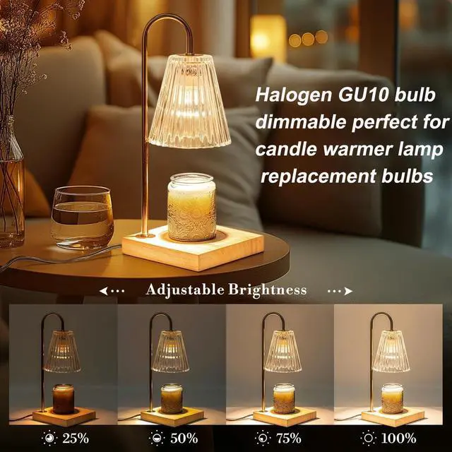 Alt view image 5 of 7 - Halogen GU10 Bulb Dimmable 50W 2800K Warm White for Candle Warmer | GU10+C 6PCS, High Output 500LM, Glass Cover, NO Flicker, Long Lasting, MR16 for Track Lighting,Range Hood,Recessed Lighting