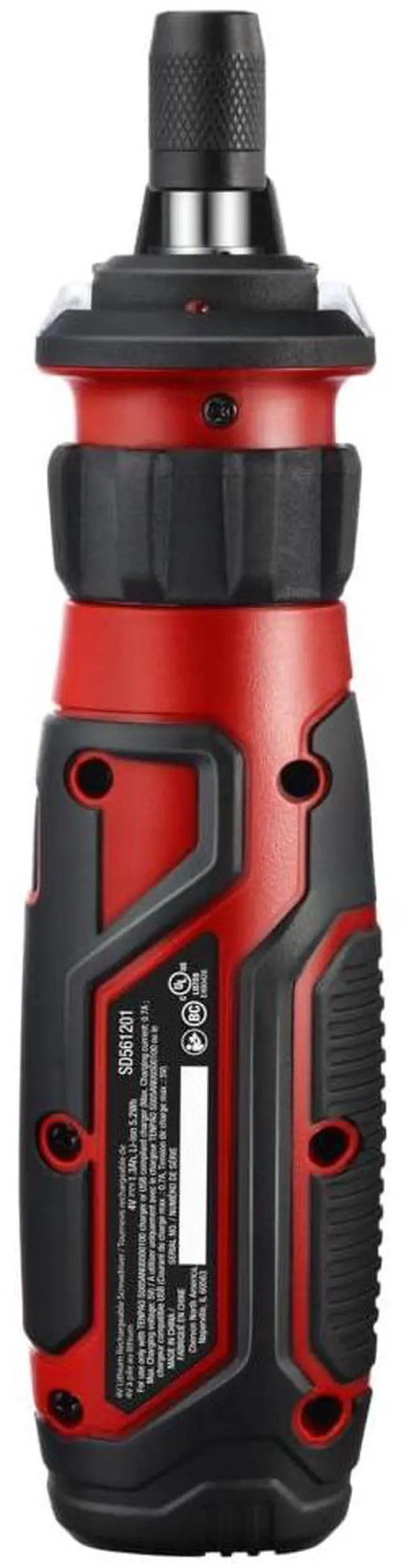 Alt view image 2 of 7 - Rechargeable 4V Cordless Screwdriver with Circuit Sensor Technology, Includes 9pcs Bit, 1pc Bit Holder, USB Charging Cable - SD561201, Red