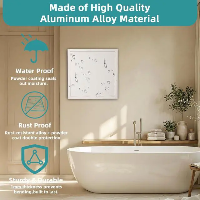 Alt view image 4 of 6 - 14x29 Access Panel for Drywall,Metal Drywall Access Panel for Plumbing | Wall Access Panel for 14x29 Hole,Access Door for Attic Basement Bath,Thicken 1mm Steel&Aluminum Frame,Outer Size 15.5"x30.5"