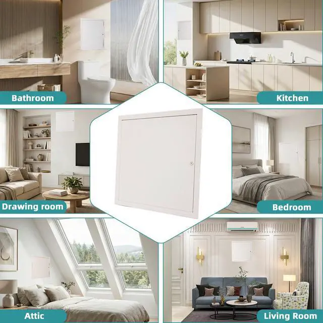 Alt view image 6 of 6 - 14x29 Access Panel for Drywall,Metal Drywall Access Panel for Plumbing | Wall Access Panel for 14x29 Hole,Access Door for Attic Basement Bath,Thicken 1mm Steel&Aluminum Frame,Outer Size 15.5"x30.5"