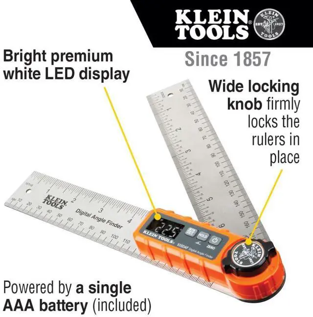 Alt view image 2 of 7 - 935DAF Digital Angle Finder, Precision Measurements, Miter Saw Protractor Angle Calculation and Portable Design
