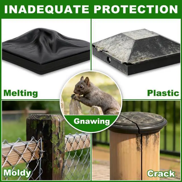 Alt view image 4 of 7 - 4x4 Heavy Duty Aluminum Post Caps Cover, Matte Finish Powder Coated Surface | for 4x4 Nominal Wood Post(True 3.5" x 3.5"), Pyramid Fence Wood Post of Decks or Corridors, Brown, 4 Pack