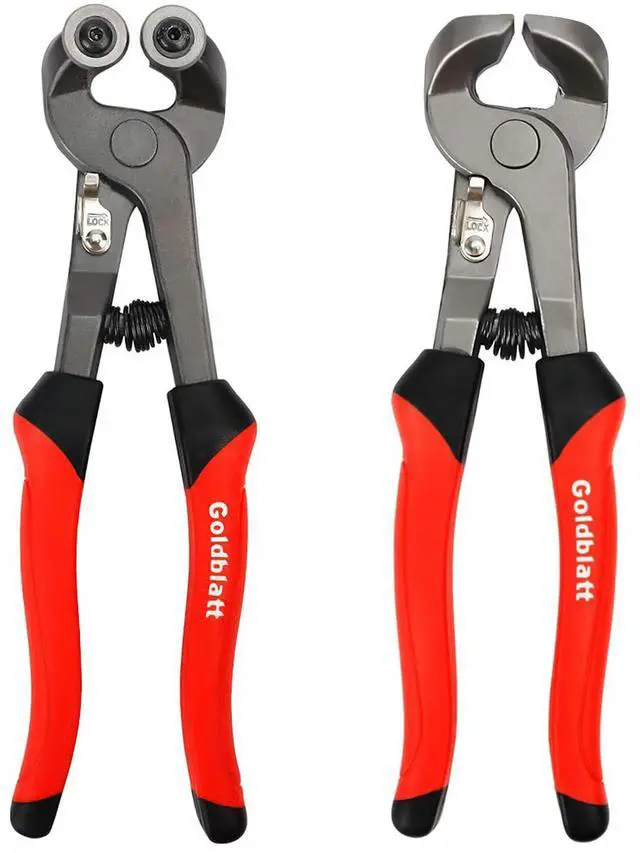 Main image of 2 Pieces Glass Tile Nippers Set, Ceramic & Mosaic Cutter Tools | Heavy Duty Carbon Steel, Tile Cutter, Soft Grip Handles, Porcelain Nippers, Wheeled Glass Cutter, Precision Trimming