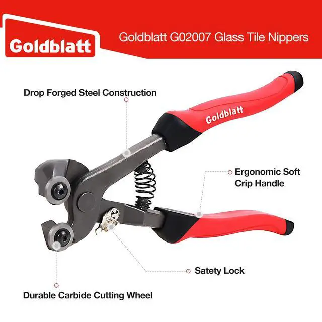 Alt view image 2 of 7 - 2 Pieces Glass Tile Nippers Set, Ceramic & Mosaic Cutter Tools | Heavy Duty Carbon Steel, Tile Cutter, Soft Grip Handles, Porcelain Nippers, Wheeled Glass Cutter, Precision Trimming