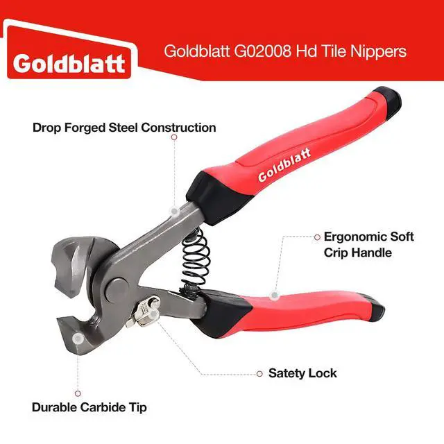 Alt view image 3 of 7 - 2 Pieces Glass Tile Nippers Set, Ceramic & Mosaic Cutter Tools | Heavy Duty Carbon Steel, Tile Cutter, Soft Grip Handles, Porcelain Nippers, Wheeled Glass Cutter, Precision Trimming