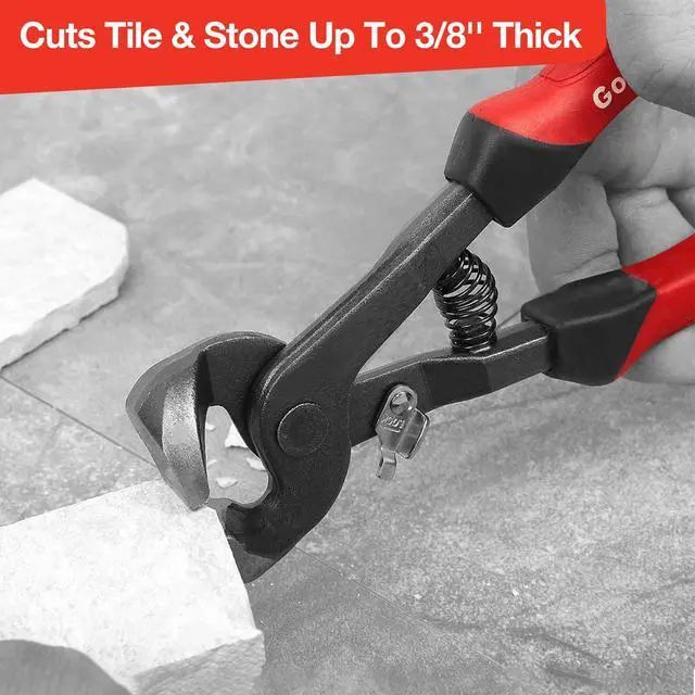 Alt view image 5 of 7 - 2 Pieces Glass Tile Nippers Set, Ceramic & Mosaic Cutter Tools | Heavy Duty Carbon Steel, Tile Cutter, Soft Grip Handles, Porcelain Nippers, Wheeled Glass Cutter, Precision Trimming