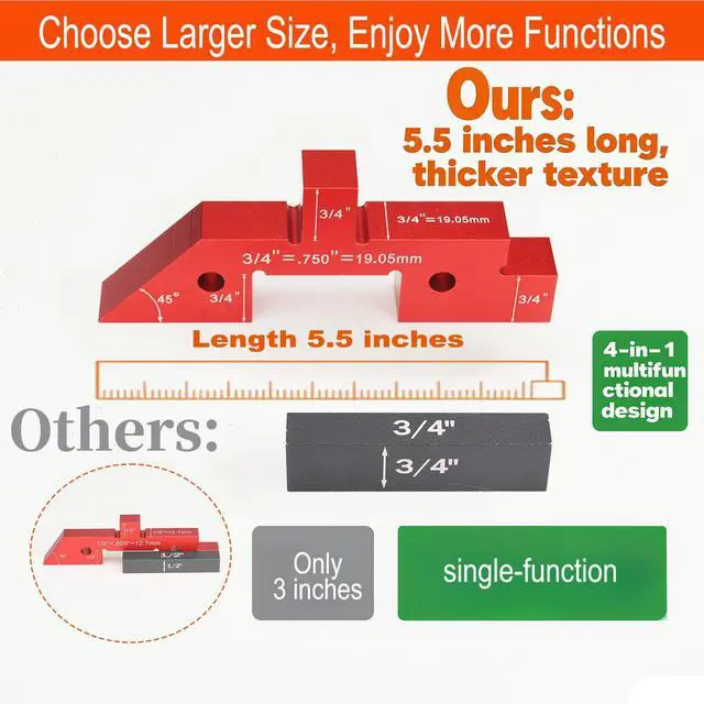 Alt view image 4 of 7 - Table Setup Blocks for Woodworking, 14pcs Aluminum Alloy Precision Set up Bars, Precision Height, Depth, Angle & Fence Alignment Gauge Set - Router and Saw Accessories with Storage Case