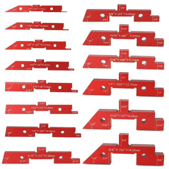 Alt view image 5 of 7 - Table Setup Blocks for Woodworking, 14pcs Aluminum Alloy Precision Set up Bars, Precision Height, Depth, Angle & Fence Alignment Gauge Set - Router and Saw Accessories with Storage Case