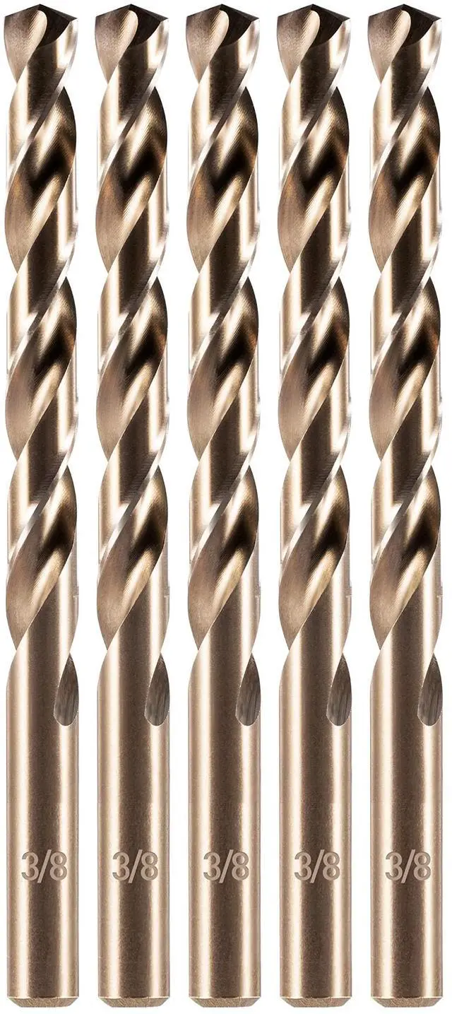 Main image of 3/8" Cobalt Drill Bit, 5Pcs | M35 HSS Metal Drill Bit Set for Hard Metal, Stainless Steel, Cast Iron
