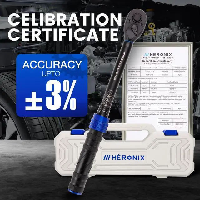 Alt view image 2 of 7 - 3/8-Inch Drive Click Torque Wrench, 550 Ft-Lb (6.867.8 Nm) ±3% Accuracy, Loud Click, Dual Scale, 72-Tooth Mini Torque Wrench for Bike, Motorcycle, Car & Spark Plug Maintenance
