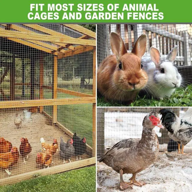 Alt view image 4 of 6 - 19 Gauge Hardware Cloth, 1/2 inch Chicken Wire Fence, Galvanized Welded Cage Wire Mesh Roll Supports Poultry Netting Cage Fence