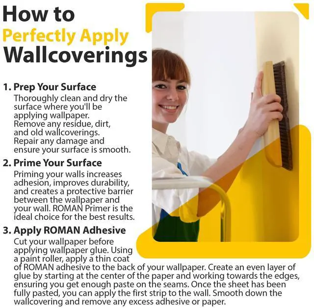 Alt view image 4 of 7 - PRO-880 Wallpaper Adhesive, Ultra Clear Strippable - 1-Gallon | For Most Types and Weights of Wallcoverings