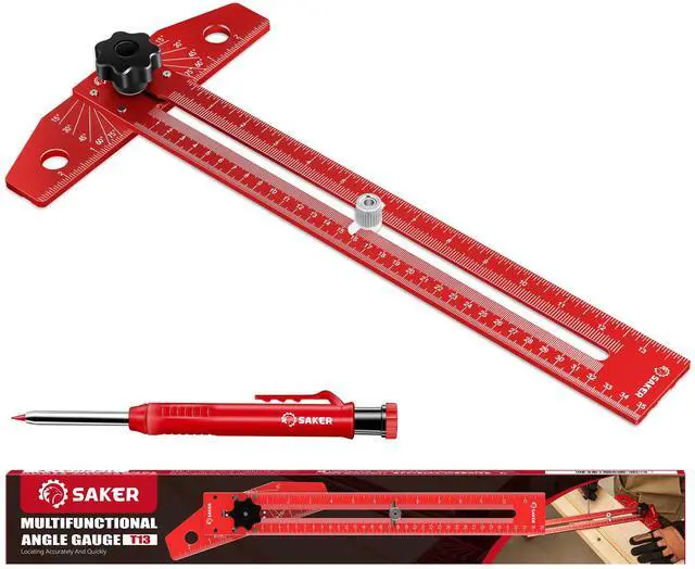 Main image of Woodworking Scriber Marking Line Ruler,Aluminum Alloy T-Square | Adjustable Multi-Angle Scale, Precision Layout Tool for Woodworking, Carpentry & DIY Design