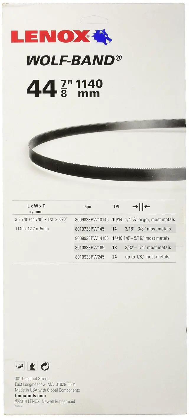 Alt view image 2 of 2 - Tools Portable Band Saw Blades, 44-7/8" x 1/2" x.020", 14 TPI, 5-Pack (8010738PW145)