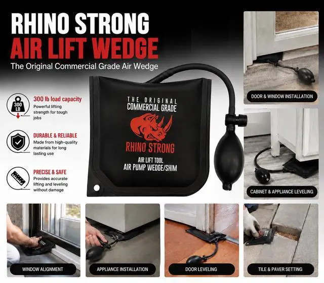 Alt view image 5 of 7 - The Original Commercial Grade Air Wedge Bag Pump Professional Leveling Kit & Alignment Tool Inflatable Shim Bag 3 Piece (Small, Medium, Large). 3 sizes for all of your individual needs