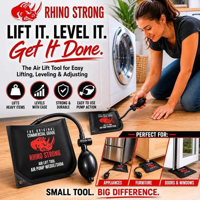 Alt view image 4 of 7 - The Original Commercial Grade Air Wedge Bag Pump Professional Leveling Kit & Alignment Tool Inflatable Shim Bag 3 Piece (Small, Medium, Large). 3 sizes for all of your individual needs