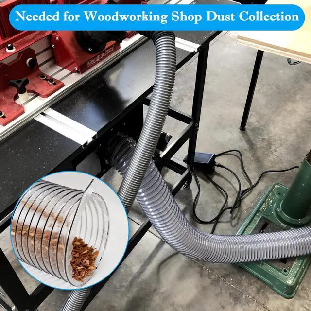 Alt view image 6 of 7 - Dust Collection Hose 2 1/2" x 20',Heavy PVC 2.5 Inch Dust Collector Hose | Puncture-Resistant,Flexible PVC Fume Hose for 2.5 inch Woodworking, Workshops, Dust Collectors, w/Carbon Steel Wire Coil