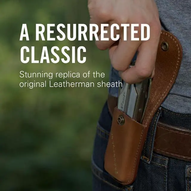 Alt view image 3 of 7 - Heritage Leather Snap Sheath for Multi-Tools, Brown, Medium