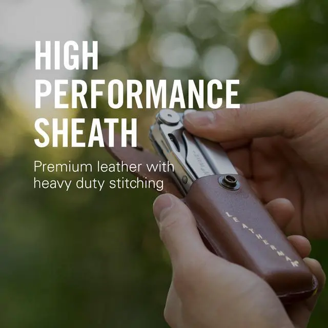 Alt view image 2 of 7 - Heritage Leather Snap Sheath for Multi-Tools, Brown, Medium