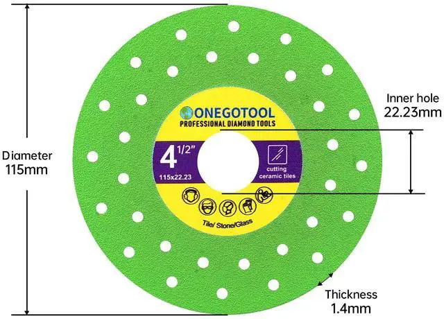 Alt view image 3 of 7 - 4-1/2 inch Tile Cutter Diamond Saw Blade for Angle Grinder Porcelain Ceramic Glass Marble Cutting Tools Grinding disc (3pcs)