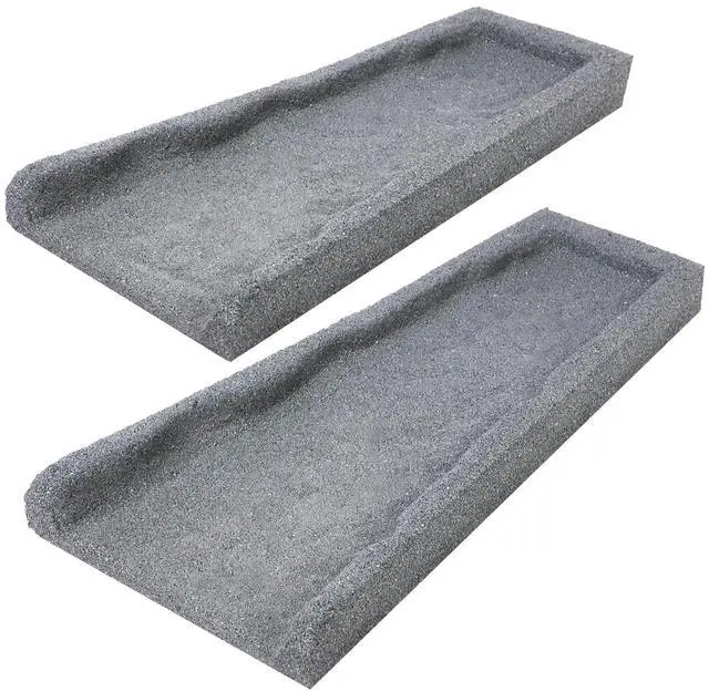 Main image of 2 Pack Rubber Downspout Splash Block Rain Gutter Down Spout Drain Trays Gray