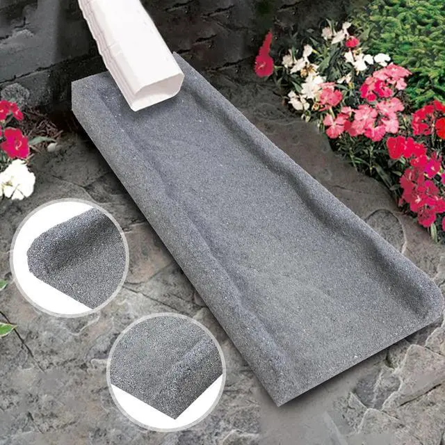 Alt view image 6 of 7 - 2 Pack Rubber Downspout Splash Block Rain Gutter Down Spout Drain Trays Gray