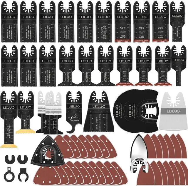 Main image of 156Pcs Oscillating Saw Blades for Wood Metal, Multi Tool Blades | Oscillating Tool Blades, Multitool Blades Kits, Accessories Set, Compatible with DeWalt, Makita, Milwaukee, Dremel & More