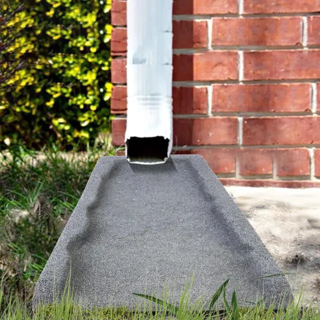 Alt view image 5 of 7 - 2 Pack Rubber Downspout Splash Block Rain Gutter Down Spout Drain Trays Gray