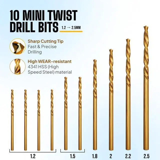 Alt view image 5 of 7 - Micro Drill Bits Set with Pin Vise Hand Drill Manual, Jewelry Drill Kit