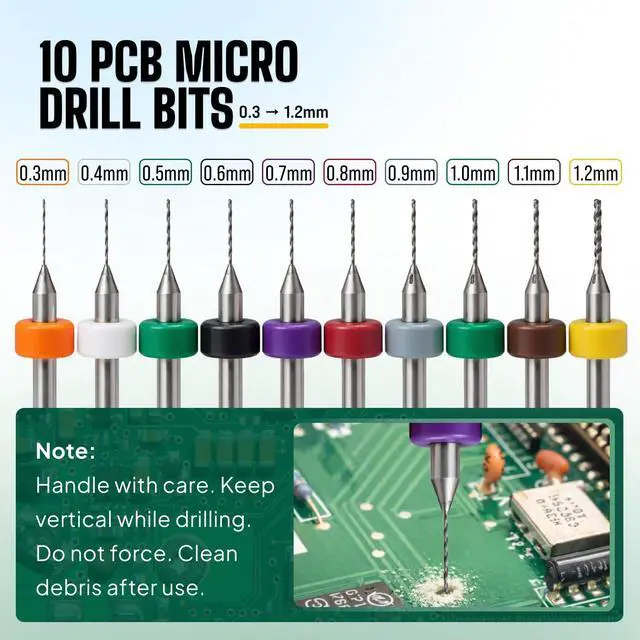 Alt view image 6 of 7 - Micro Drill Bits Set with Pin Vise Hand Drill Manual, Jewelry Drill Kit