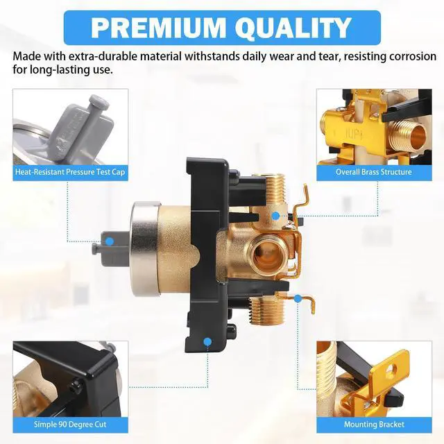 Alt view image 2 of 7 - R10000-UNBX MultiChoice Tub and Shower Rough-In Valve Body, 1/2-Inch | Fits Delta 13/14, 17 and 17T Series Trim Kits; Universal Inlets Support PEX, Copper and CPVC Connections