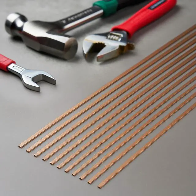 Alt view image 5 of 6 - 15pcs Brazing Rods AWS BCuP-5 15% Silver Solder Phos Copper Brazing Alloy Flat Welding Rods 0.050"x1/8"x10" for HVAC, Refrigeration, and Industrial Applications