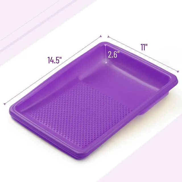 Alt view image 3 of 7 - Bates- Paint Tray Liner, 9 Inch, 10 pcs, Purple Paint Pans Trays, Paint Roller Tray, Roller Tray Liners