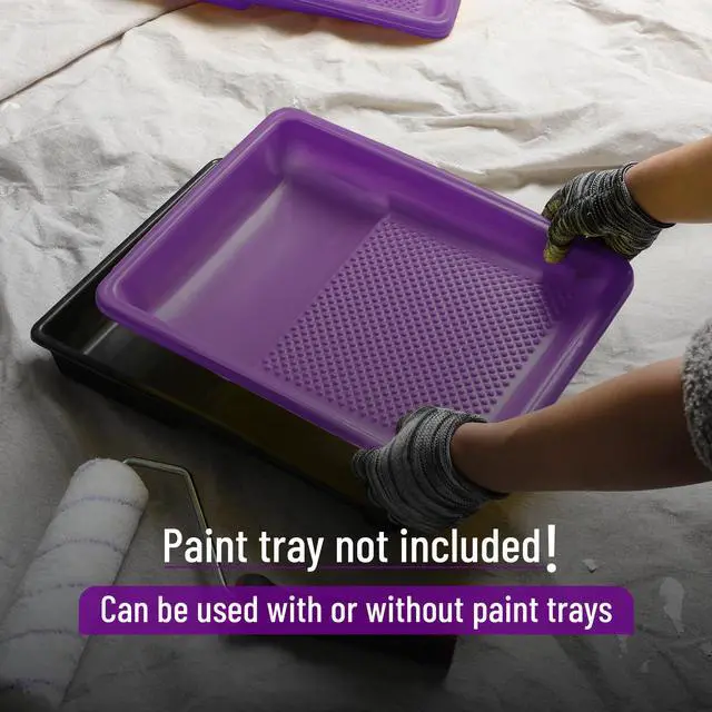 Alt view image 5 of 7 - Bates- Paint Tray Liner, 9 Inch, 10 pcs, Purple Paint Pans Trays, Paint Roller Tray, Roller Tray Liners