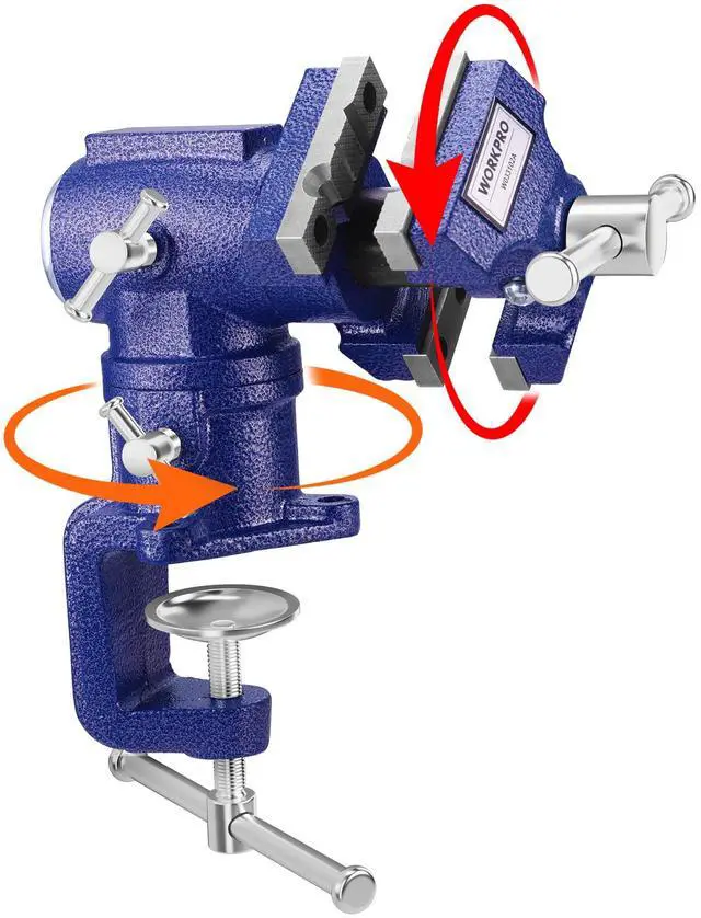 Main image of Dual Jaws Table Vise 2.5" & 1.5", 360° Swivel Clamp-On Bench Vise | Multi-Purpose Vice for Workbench, Portable Small Vise, Table Clamp Bench Vise with Anvil for Woodworking, Metalworking, DIY