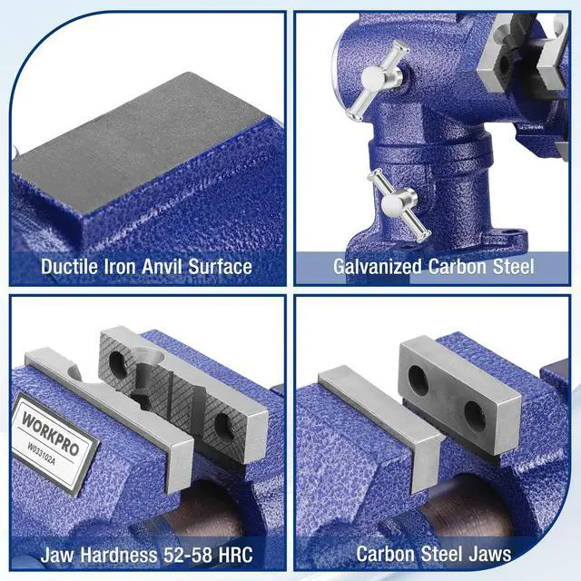 Alt view image 7 of 7 - Dual Jaws Table Vise 2.5" & 1.5", 360° Swivel Clamp-On Bench Vise | Multi-Purpose Vice for Workbench, Portable Small Vise, Table Clamp Bench Vise with Anvil for Woodworking, Metalworking, DIY