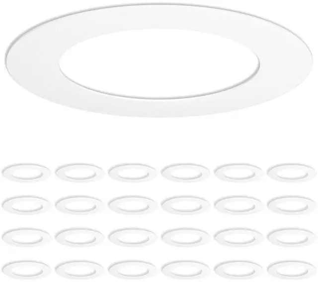Main image of Goof Rings for 6 Inch Recessed Lights, 24 Pack, White | Can Light Trim Ring Cover, Outer Diameter 8.6-inch, Inner Diameter 6.2-inch, Durable Plastic Design